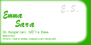 emma sara business card
